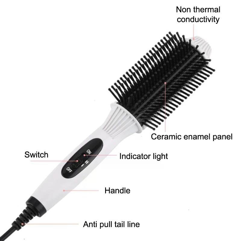 Multifunctional Heating Curling Iron Ceramic Heated Round Brush Electric Hair Straightener Brushes Professional Styling Tool