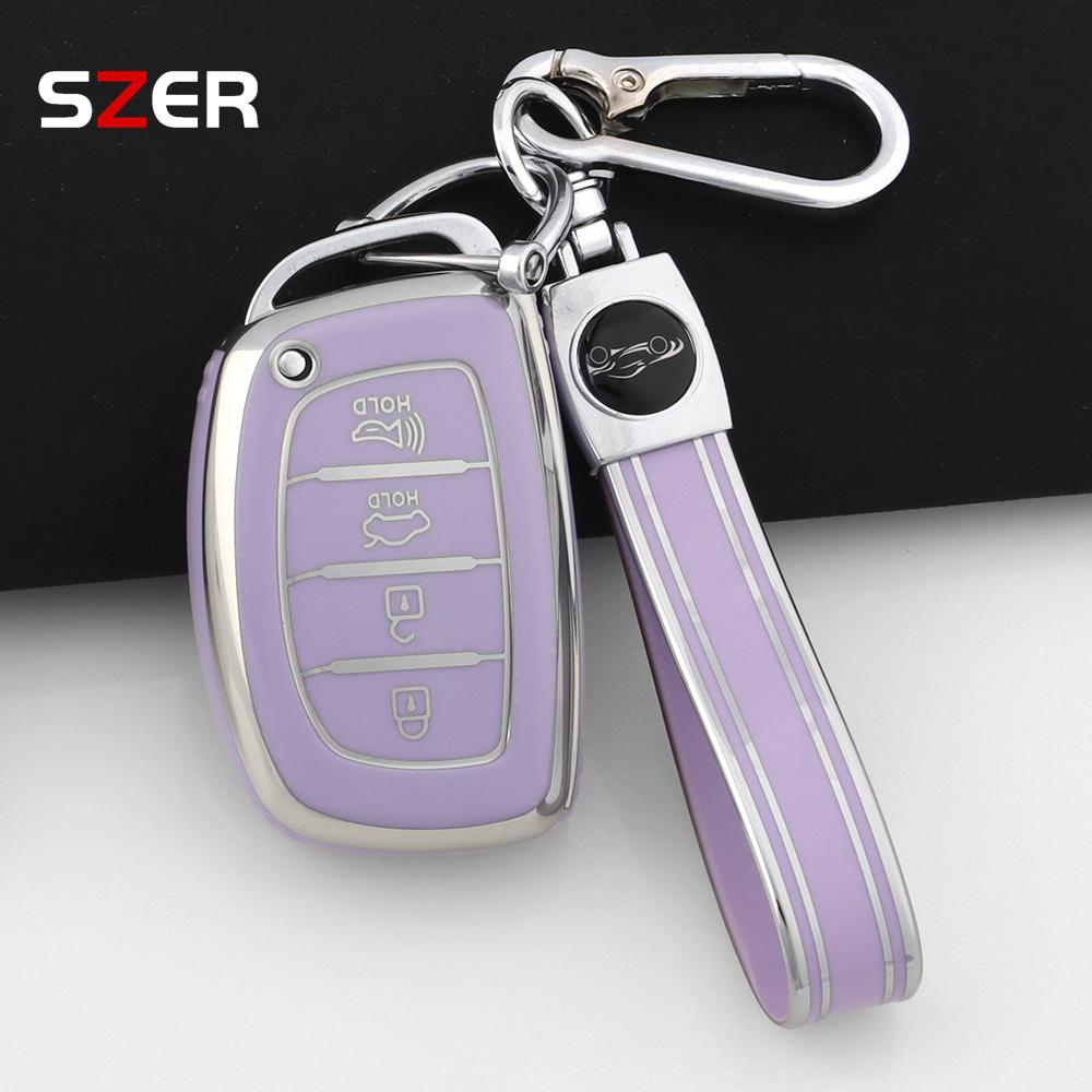 3 4 Tasten TPU Auto Smart Key Hülle Abdeckung Schlüsselanhänger Für Hyundai Tucson Santa Fe Rena Sonata Elantra Creta Ix35 Ix45 I10 I30 I40