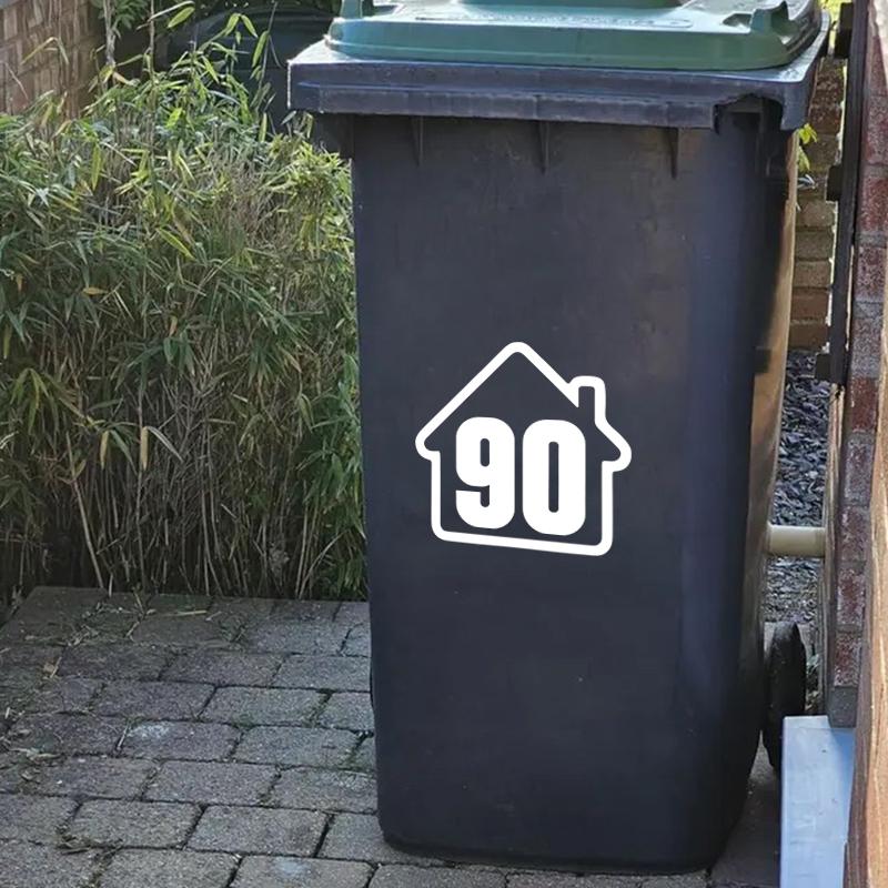 Trash Can Dustbin Number Sticker Self Adhesive Wheelie Bin Stickers Garage Decals Diy Free Combination Weatherproof