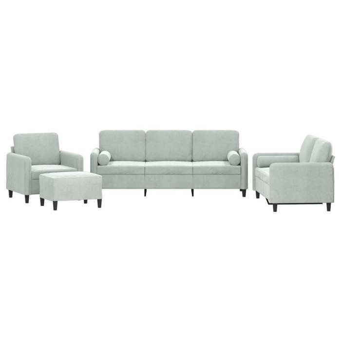 VidaXL Ensemble de Canapés avec Coussins 4 pcs, Canapés avec Accoudoirs et Dossier, Ensemble de Meubles avec Repose-pied 3201964