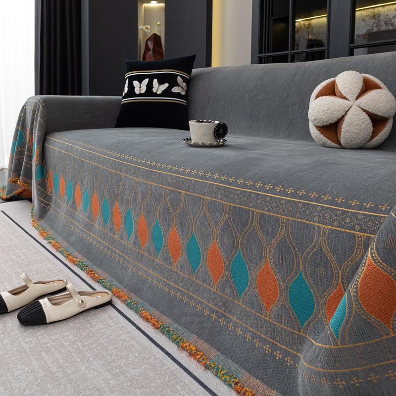 Etnický styl Žinylkový Potah na Pohovku Odolný Proti Kočkám Sova Plné Pokrytí Protiskluzový Gauč Celoroční Univerzální Pohovka Kempingová Deka Ochrana Proti Prachu