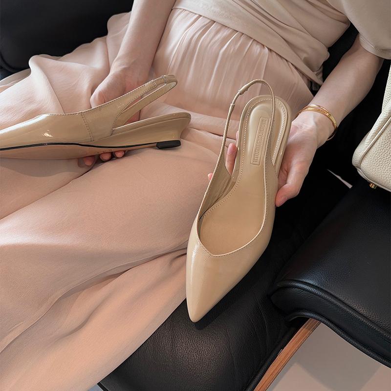 Summer Cover Toe Slip On Women Sandals Fashion Shallow Ladies Casual Wedges Low Heel Singbacks Sandalias