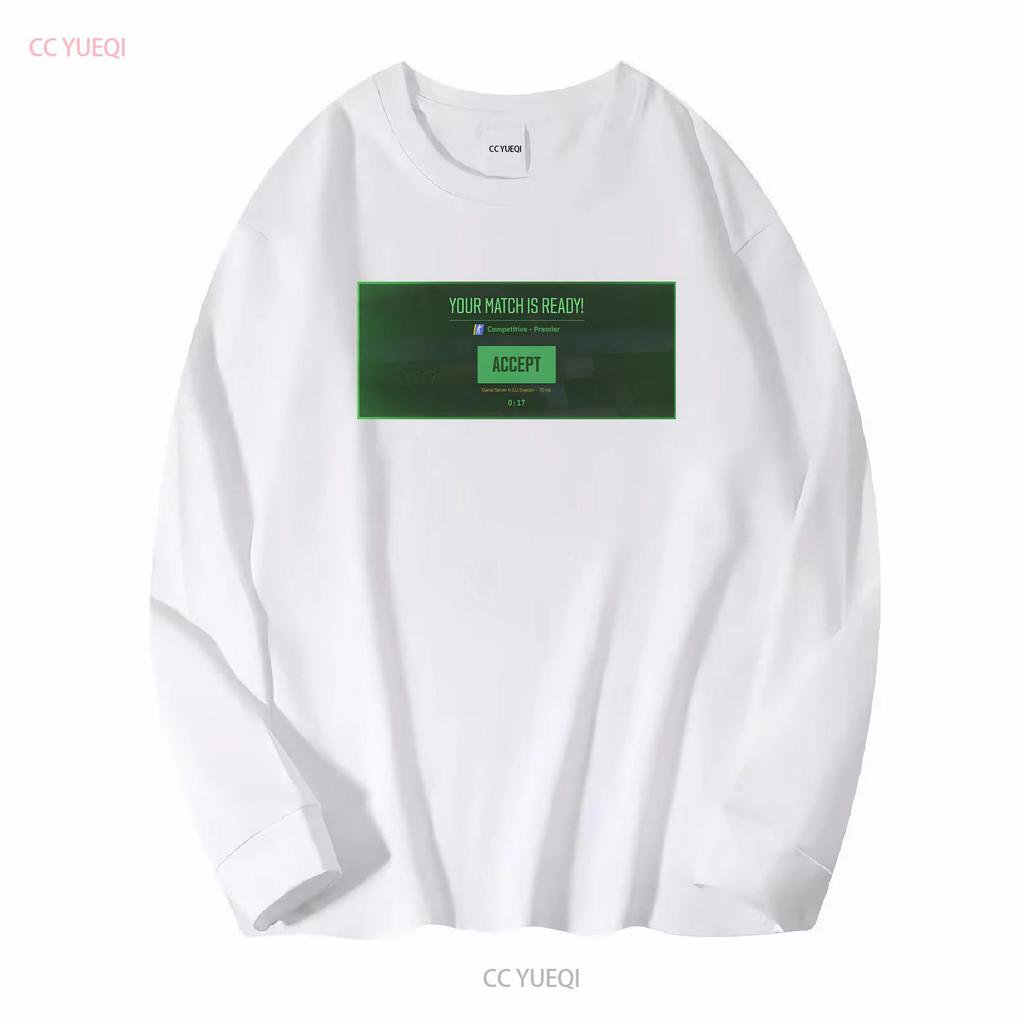 CS2 Gotowy na Mecz Koszulka S XXXL Różne Kolory Darmowa Wysyłka Długi lub Krótki Rękaw Vintage Wypłukany Streetwear Lekko Casualowy