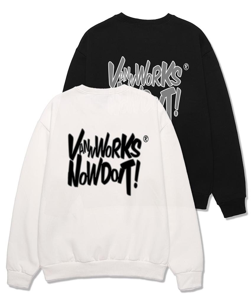 VANNWORKS Now Doit Outline Oversized Sweatshirt (Vls0085) White