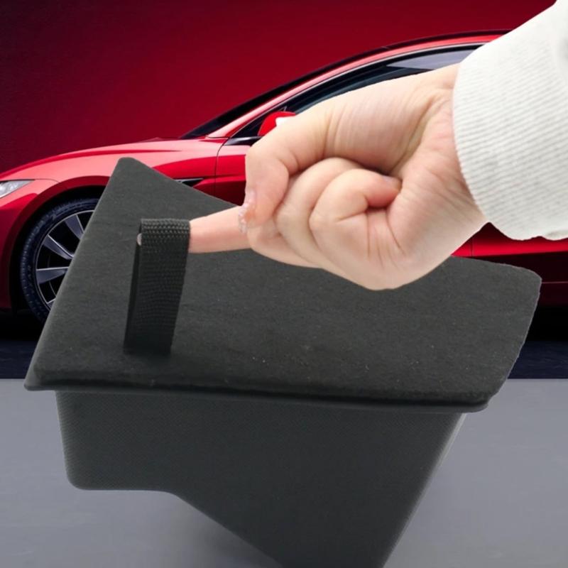 2x Car Trunk Side Storage Box Garbage Bins Organizer Flocking Mat Partition Board Stowing Tidying Compatible for