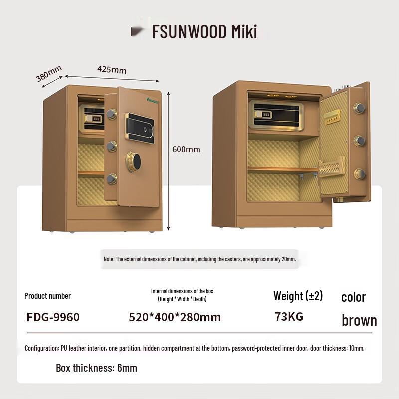 SUNWOOD FDG-9960 High-Security Digital Safe for Home & Office