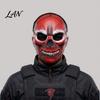 Elastic Halloween Face Mask Blood Skull Mask, Adjustable Strap Party Lightweight Spooky Headgear PU Foam Horror for Cosplay Decoration Full