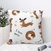 Dachshund I Love Pets Pillowcase Polyester Cushion Cover Decoration Dogs Animal Throw Pillow Case Cover Home