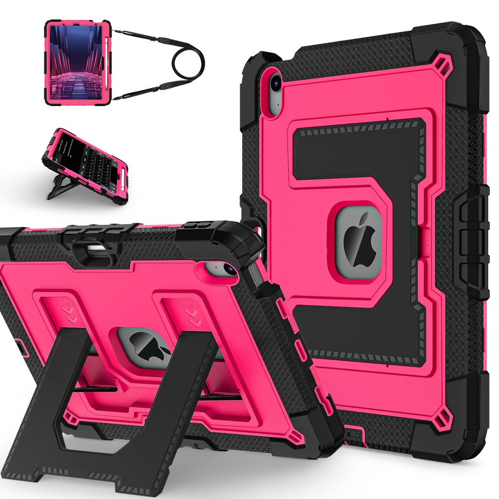 Tablet Case for iPad Air 11 (2025)/(2024)/iPad Air (2022)/(2020) Anti Drop PC + Silicone Cover with Kickstand Strap