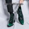 Men's Autumn High-Top Pointed Toe Boots - Trendy Martin Style, Stylish Patent Leather with Side Zipper.
