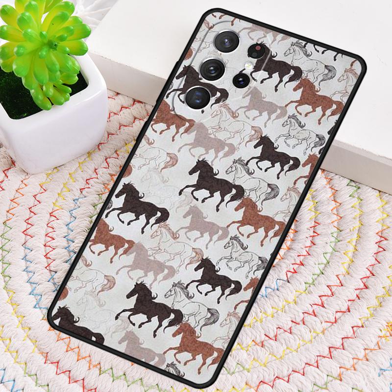 Pferde Muster Collage Silikon Handyhülle Für Samsung Galaxy note 10 pro S26 S25 S24 S23 S22 S21 Plus S25Ultra Capa Abdeckung