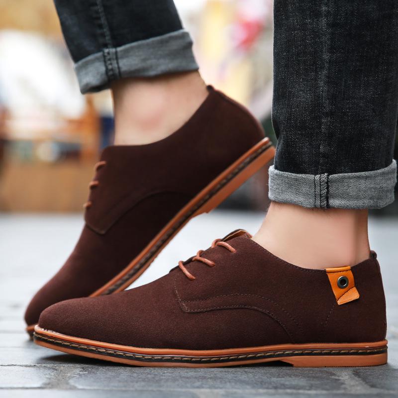 2022 European And American Men S Shoes Tendon Sole Comfortable Suede Men S Casual Leather Shoes Large Size Men S Leather Shoes 39