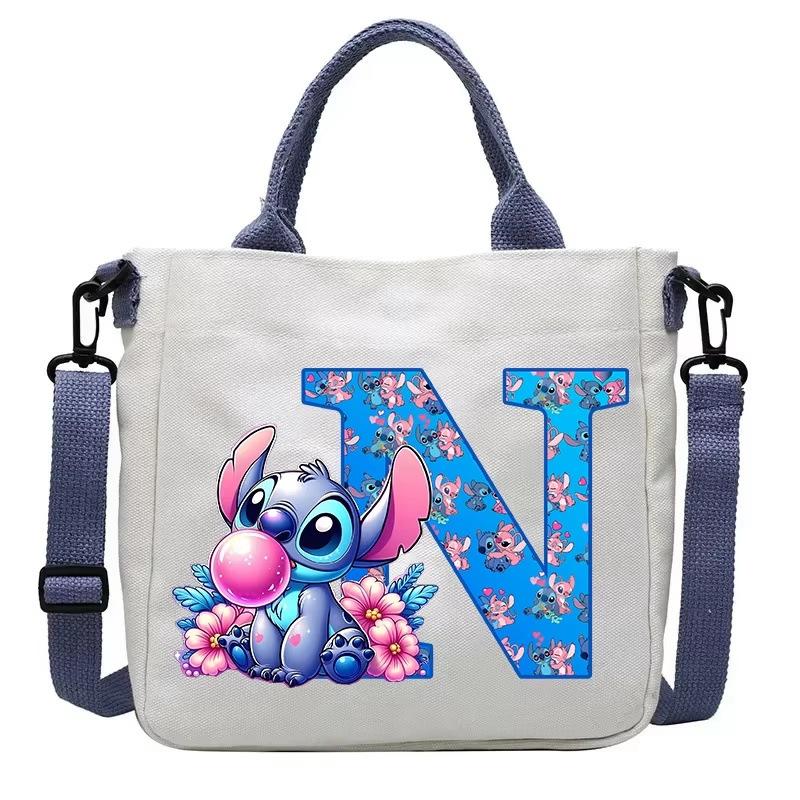 26 Letter Printed Student Canvas Bag Shoulder Bag Multi-Function Large Capacity Messenger Bag
