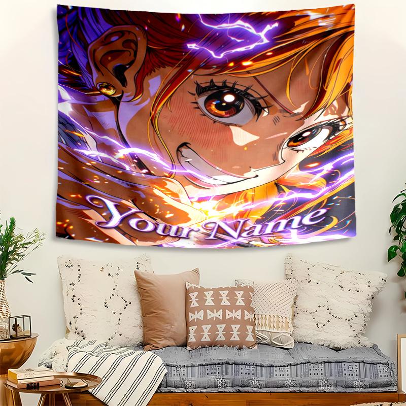 Personalized Name Nami Tapestry, Wall Hanging Tapestry, Pattern Tapestry for Dorm Bedroom Living Room Wall Art Photography Backdrop