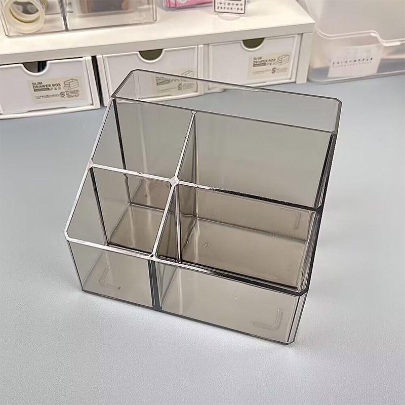 Acrylic Five-Grid Transparent Cosmetic Organizer with Diamond Pattern