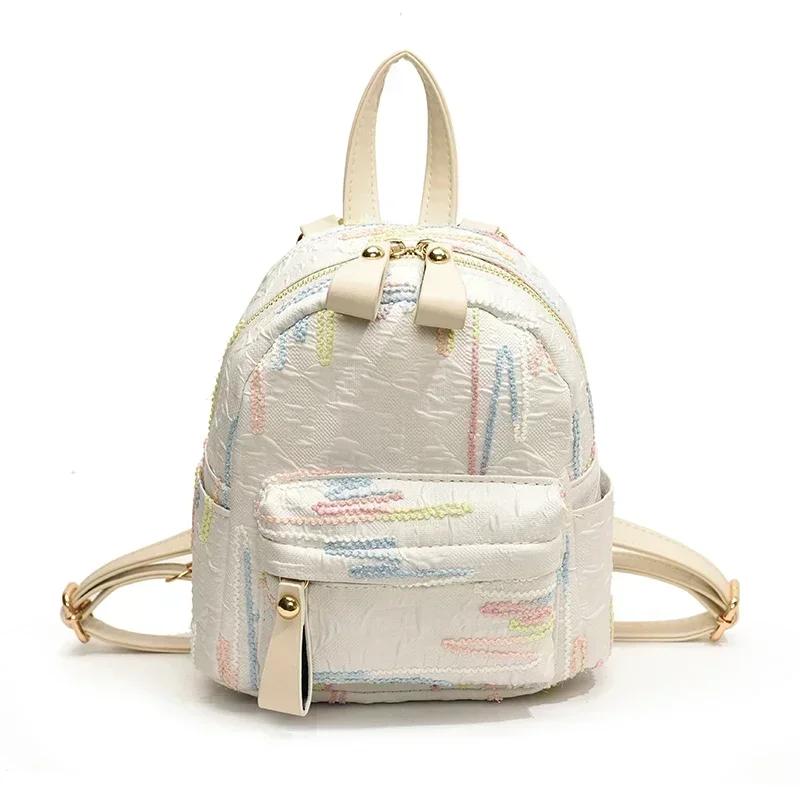 

Solid Color Zipper Nylon Backpack Air Cushion High Beauty Fashion Backpack New Softback University Style Bag