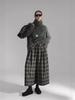Neo-Modern Plaid Wide-Leg Wool Skirt-Pants for Women