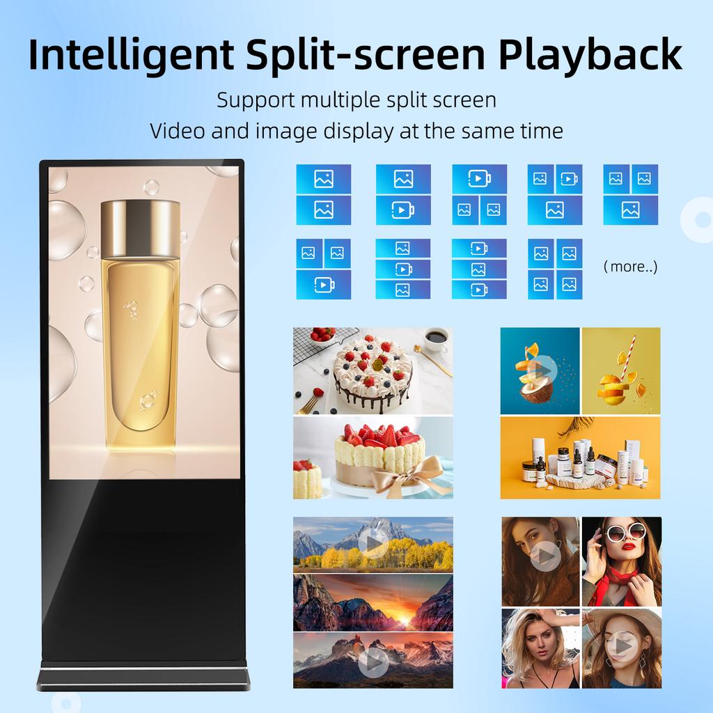 MWE USA Lager 55 Zoll Indoor LCD Werbebildschirm Digital Signage und Displays Touchscreen Smart Kiosk Bodenständer Totem