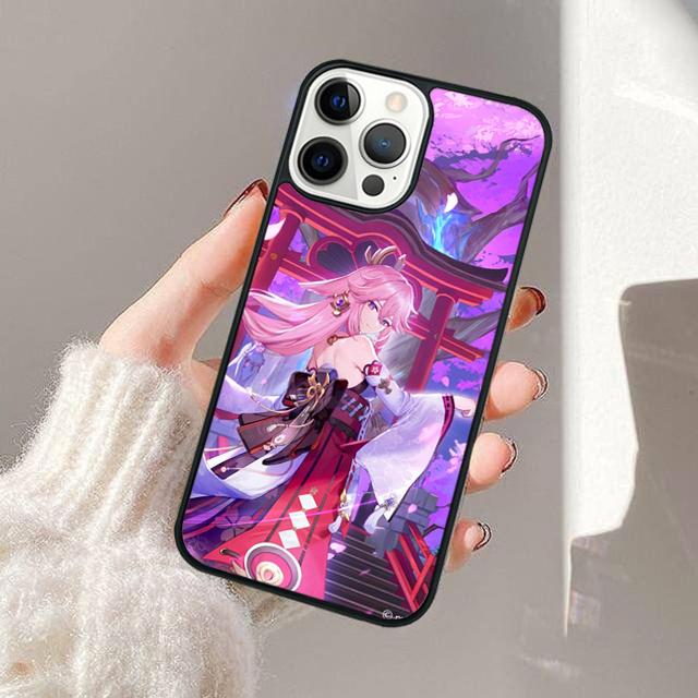 Genshin Impact Yae Miko Phone Case For iPhone 17 Air 13 12 14 15 16  Cover For Apple Pro Max Plus Coque