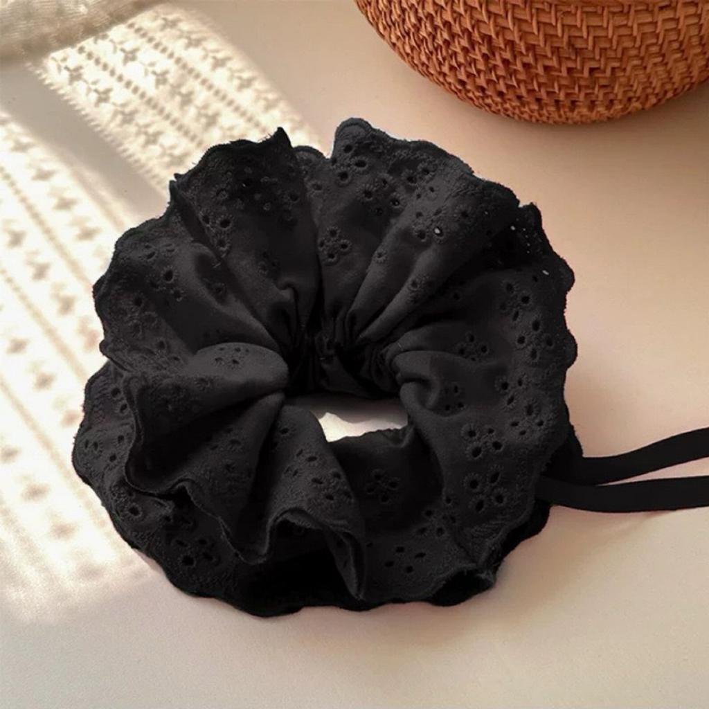 Stylish Lace Hair Scrunchies No Damage Scrunchy Hair Bands Ponytail Holders for Thick Curly and Thin Fine Hair