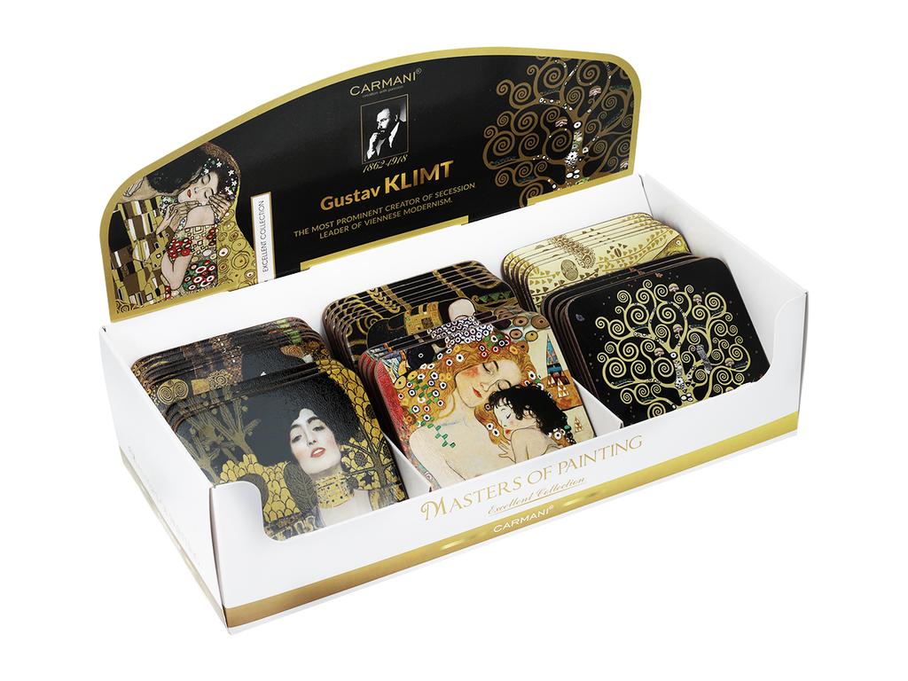 Podkładki Korkowe Pod Kubek Gustav Klimt Zestaw 36 Sztuk Display