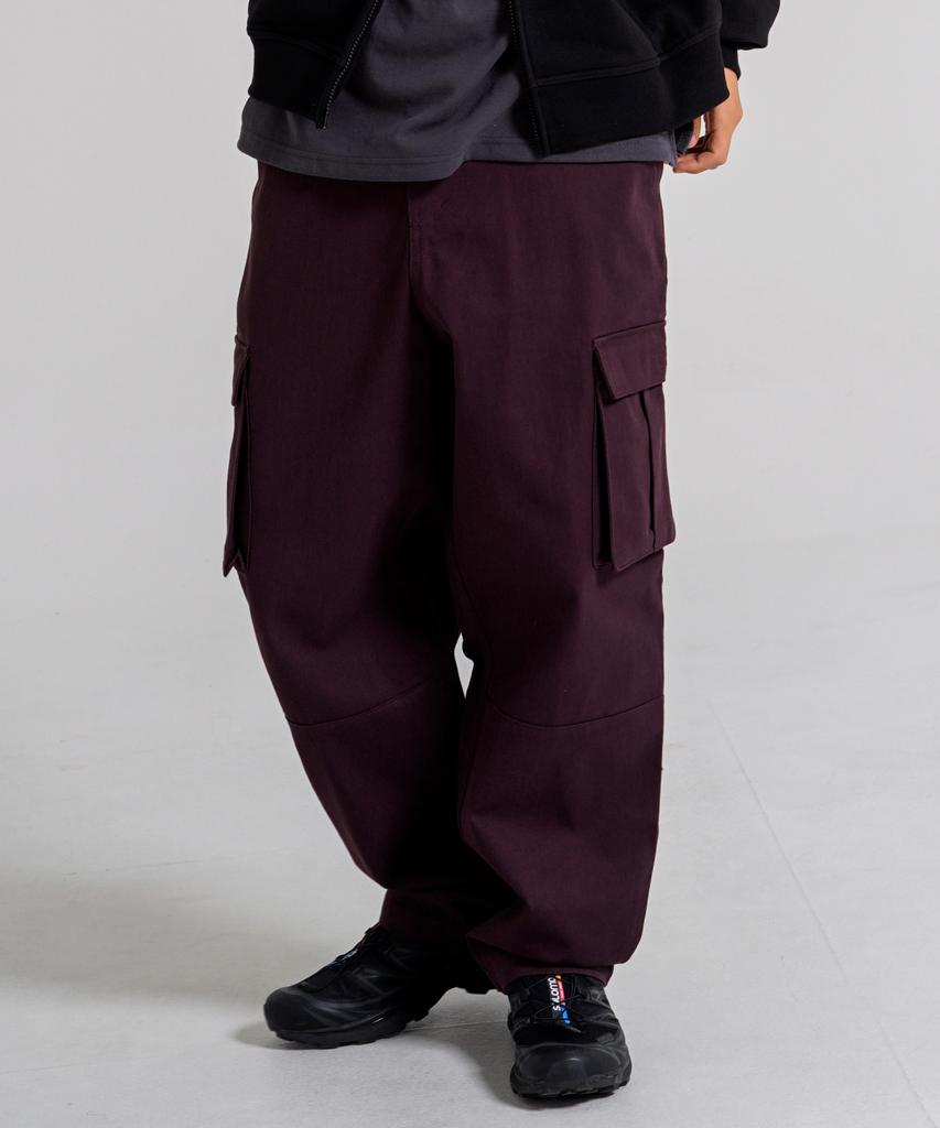 JEMUT Wild Wash Wide Cargo Pants 6-Piece Set Wine Solp2508