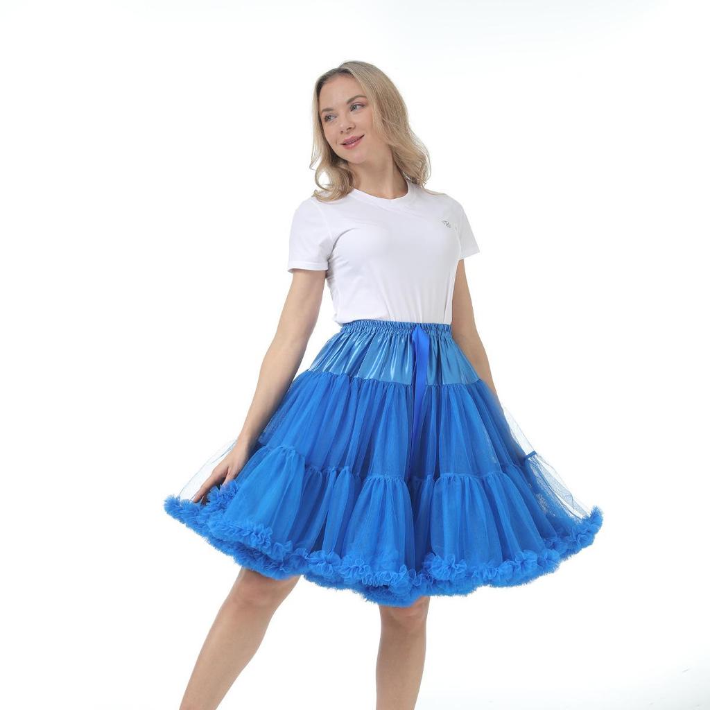 Adult Lolita Super Puffy Hexagonal Mesh Skirt Petticoat for Cosplay Dance