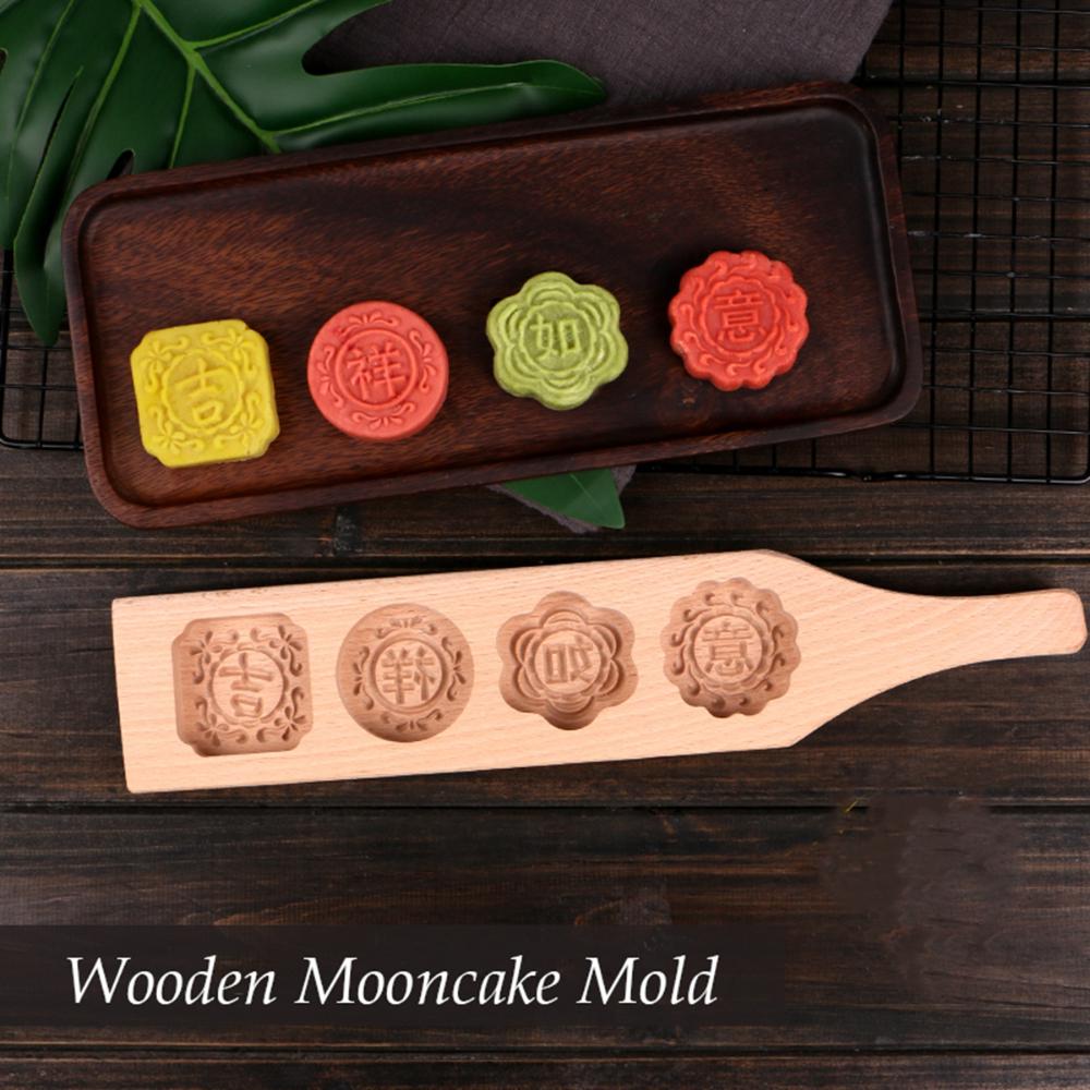 Chocolate Baking Kitchen Wooden Moon Cake Mould Cookie Stamp Mooncake Mold Ma'amoul Form
