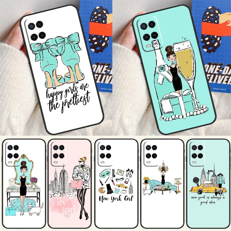 New York Girl For Oppo A54 A57 S A78 A58 A98 A5 A9 A91 A15 A16 A17 A52 A72 A76 A96 A74 A94 A77 Phone Case