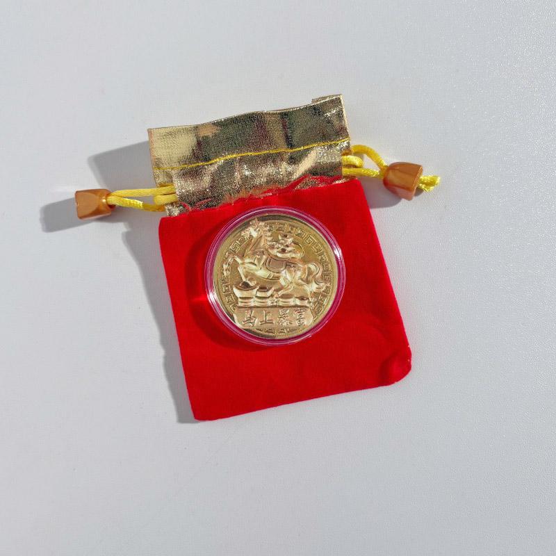 Horse Year Souvenirs Coin Zodiac Horse Keychains Mobile Phone Chains Bags Pendent Spring Festival Supplies Latest Year Gifts
