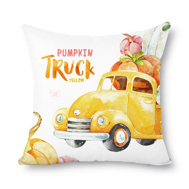 Thanksgiving Autumn Leaves Golden Short Plush Pillow Cover Office Sofa Cover Cushion Cover