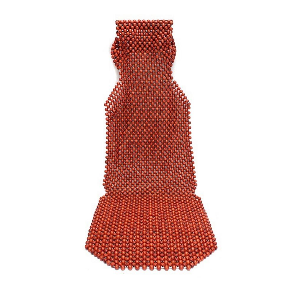 

Літня прохолодна накидка на сидіння з дерев яних намистин, масажна подушка для автомобільного сидіння 45 x 130 см червоний