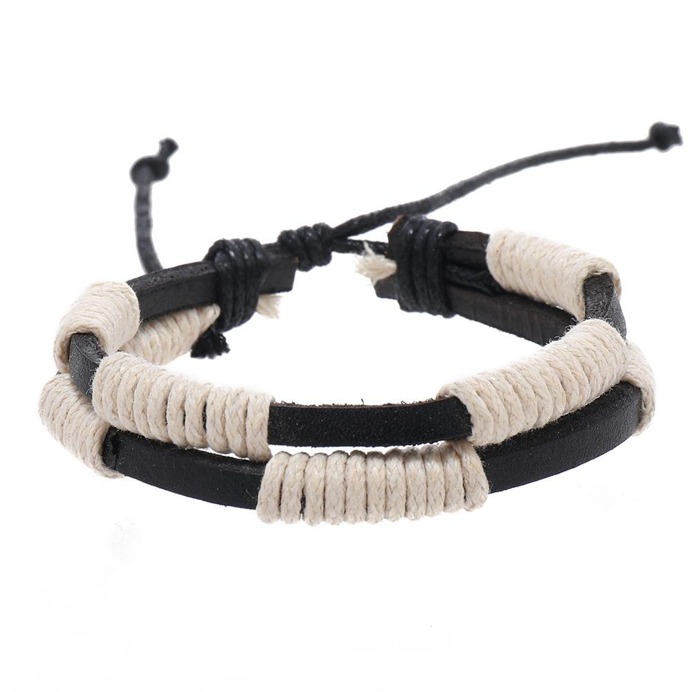 Handwoven Cross Design Bracelet for Men Adjustable Multilayer Minimalist Rope Wristband Stylish Boho Outdoor Sports Bracelet