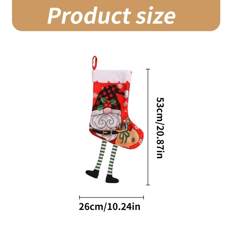 Set of 6 Christmas Giftbag Socks for Home Decoration Indoors Outdoor Hanging Stockings for Fireplaces Christmas Tree