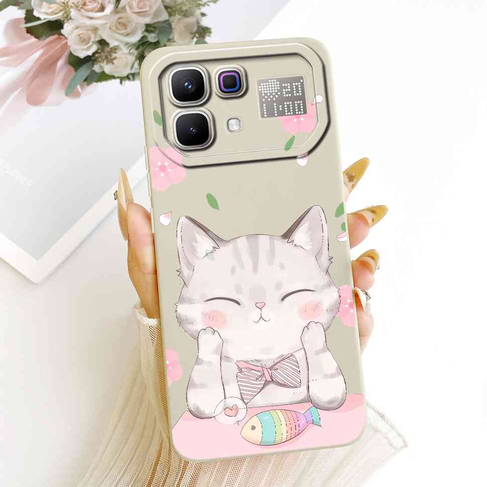 New For Infinix Note 60 Pro 5G X6878 Case Paint Cat Flowers Silicone Cover For Infinix Note 60 5G 6.78" X6879 Phone Cases Bumper
