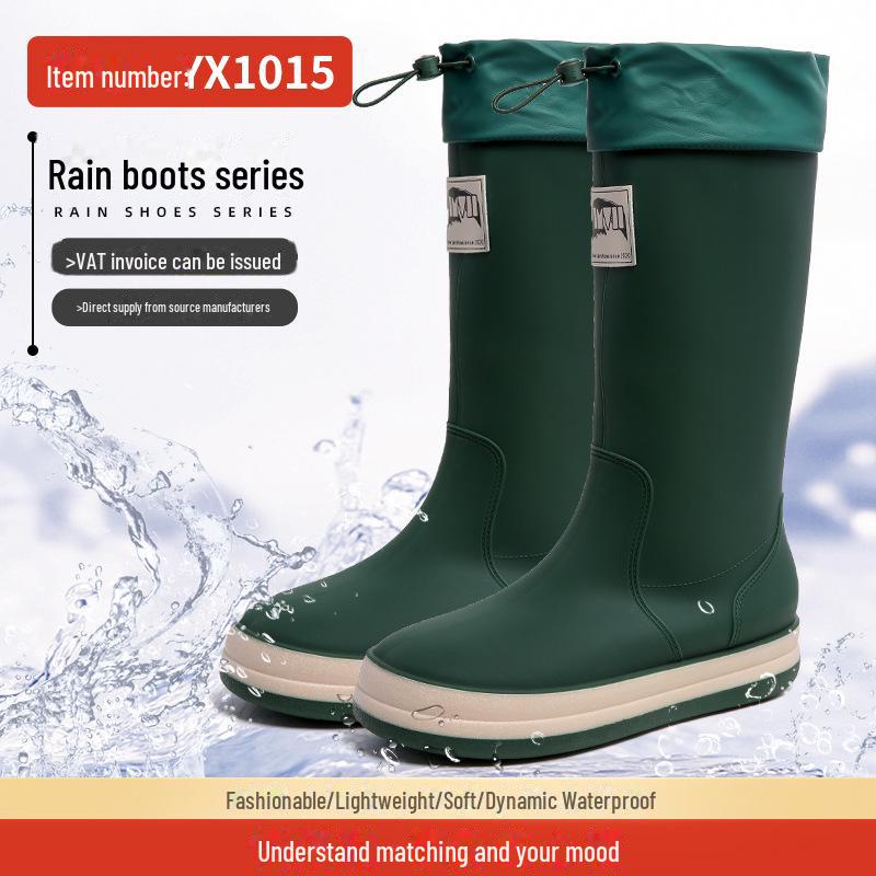 Černé Vodotěsné Letní Holínky s Dlouhou Holení - Odolné Boty do Vody pro Venkovní Nošení