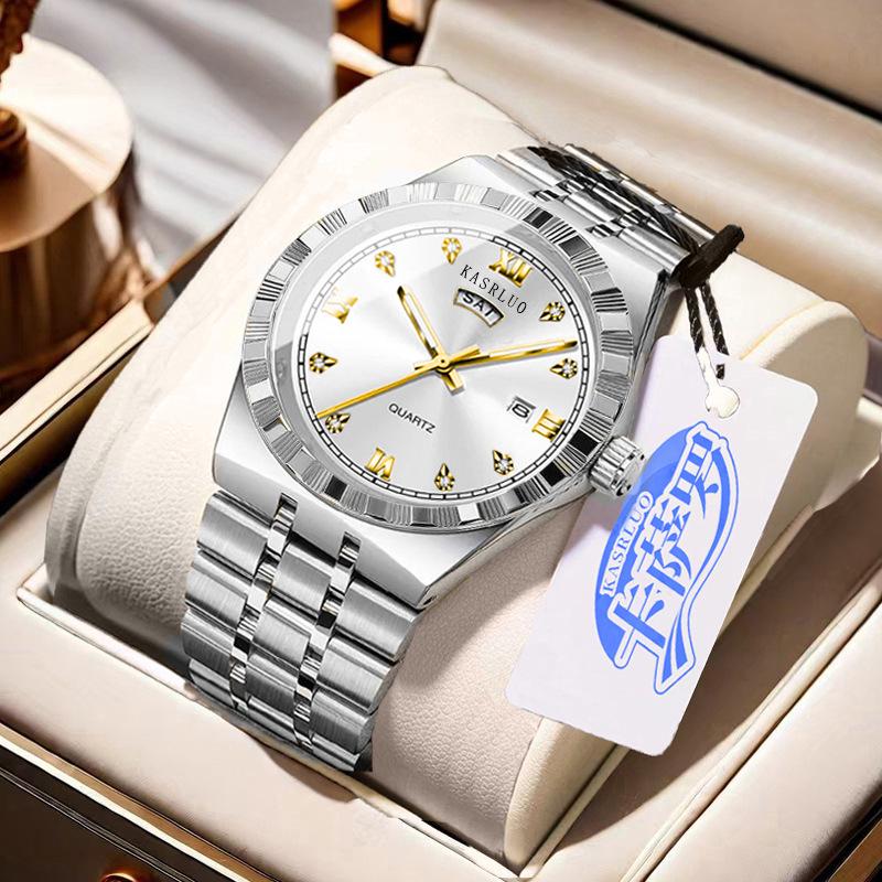 Men's 2025 Stainless Steel Waterproof Luminous Calendar Fashion Wristwatch