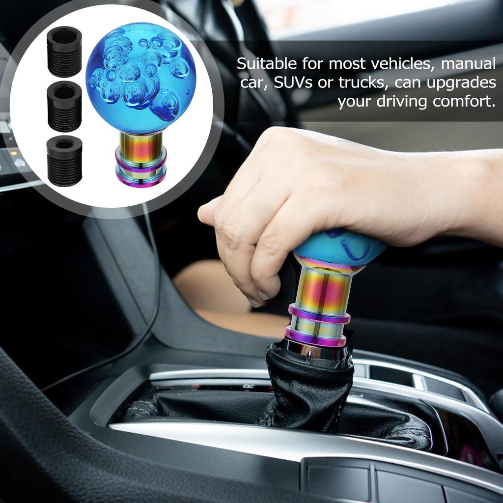 Ledmomo Crystal Foam Shift Knob with 3 Adapters for M8 M10 M12 Universal Truck Auto Car