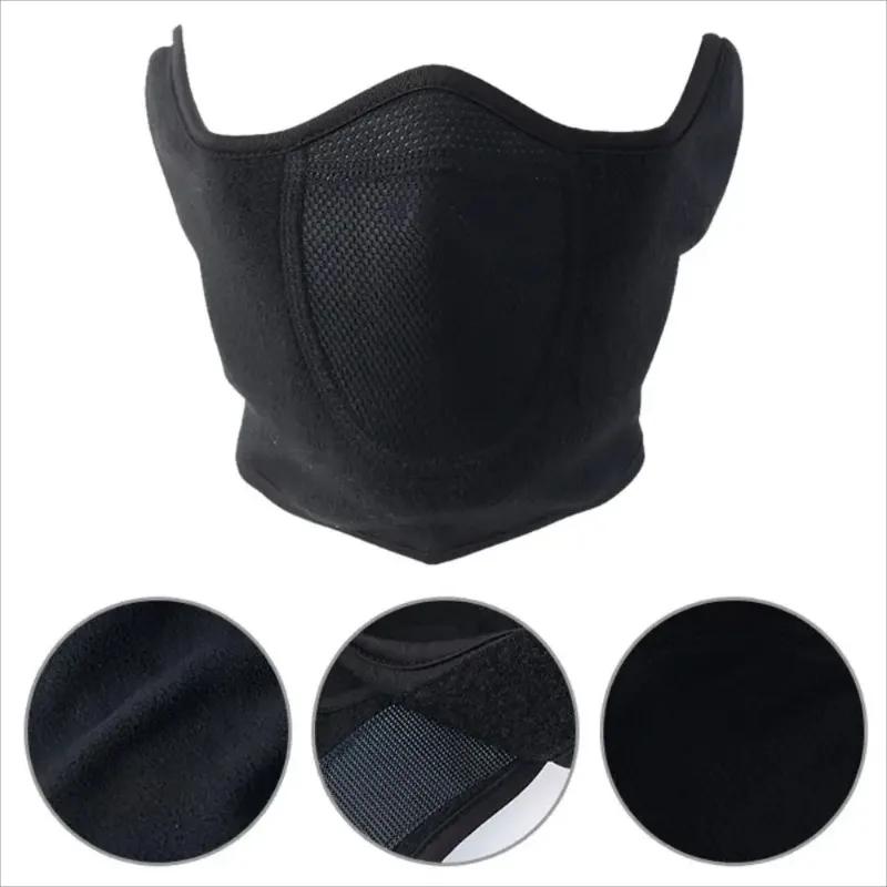 Pasamontañas de Invierno Calentador de Polar Máscara Facial para Motocicleta Transpirable Media Máscara de Esquí Bufanda Motocicleta Ciclismo Bicicleta Máscara para Biker
