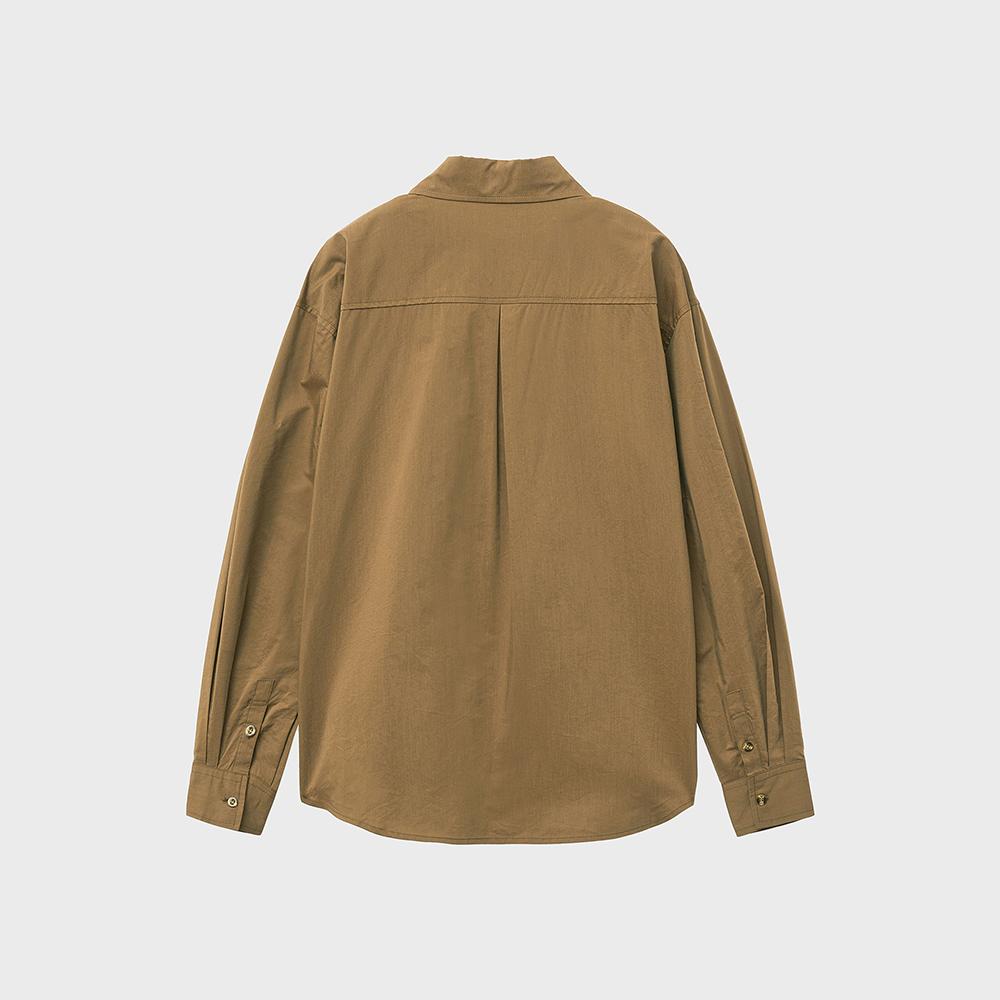NOIRER FOR WOMAN Cotton Loose Fit Classic Shirt (Brown)
