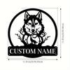 1pc Custom Engraved Metal Dog Skull Wall Decor, Personalized Badge, Rustic Home Office Art, Custom Sign, Wall Sculpture