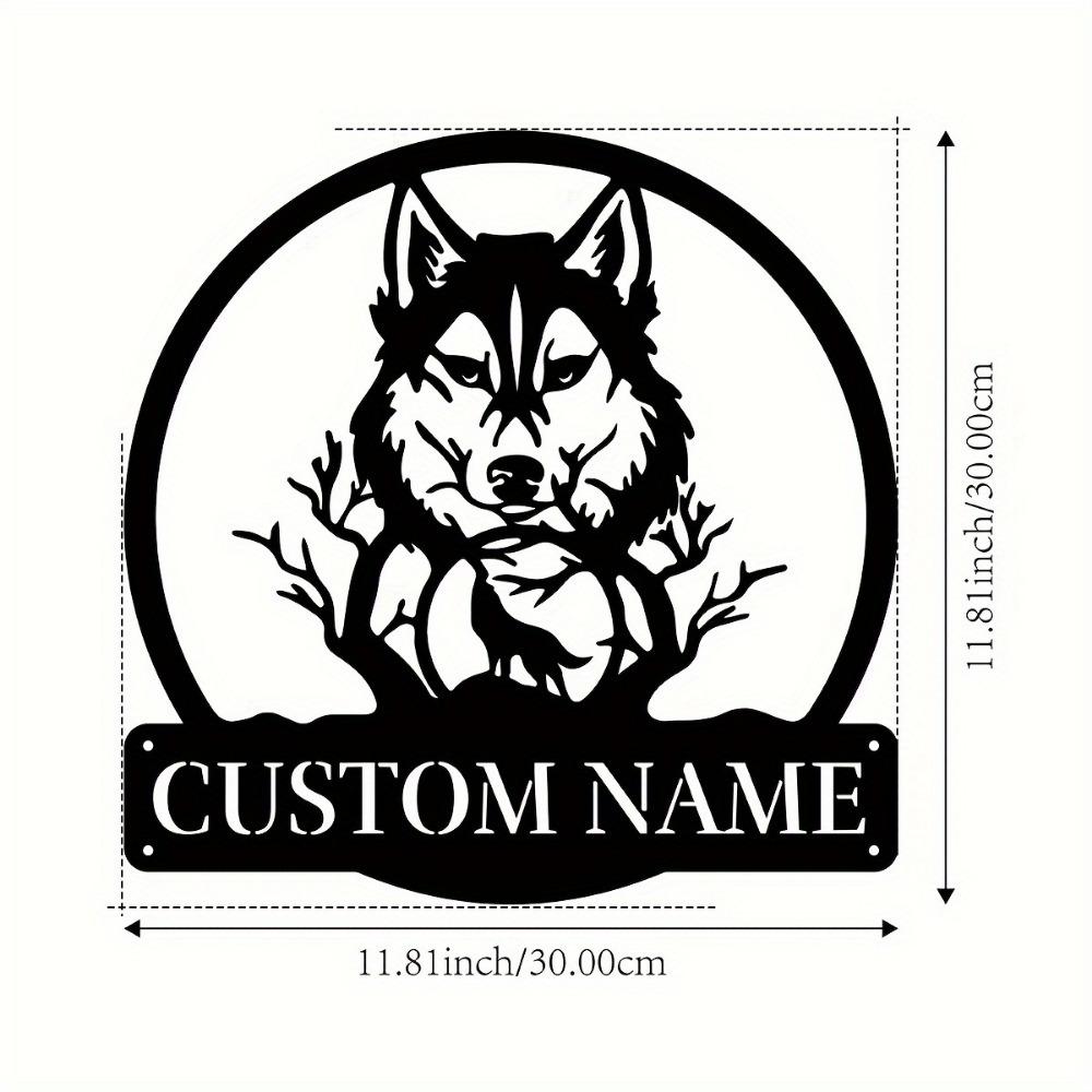 1pc Custom Engraved Metal Dog Skull Wall Decor, Personalized Badge, Rustic Home Office Art, Custom Sign, Wall Sculpture