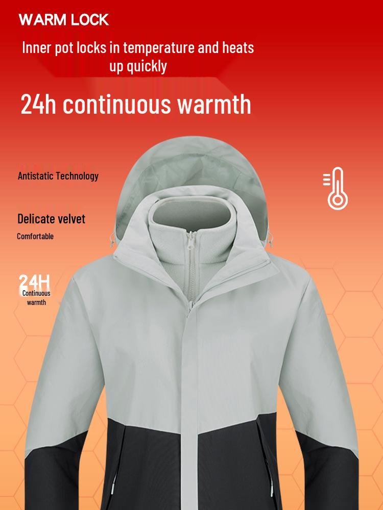 2025 Unisex 3-in-1 Detachable Small Mountaineering Jacket - Windproof & Waterproof