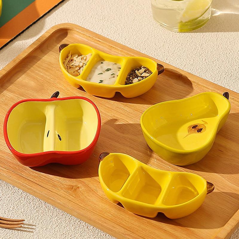 Kreativní porcelánová miska Korejský styl Roztomilý tvar ovoce Keramické domácí nádobí Barbecue Hrnec Omáčka Koření Misky