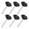 Set of 6 M6 X 60mm Star Knobs Plastic Hexagon Clamping Knob Screws