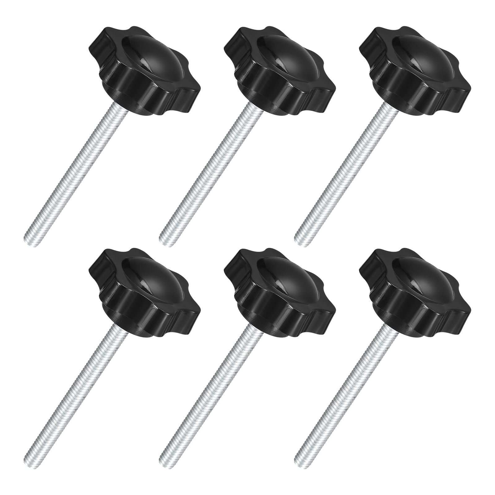 

uxcell Set of 6 M6 x 60mm Star Knobs Plastic Hexagon Clamping Knob Screws M6 x 60mm чорний
