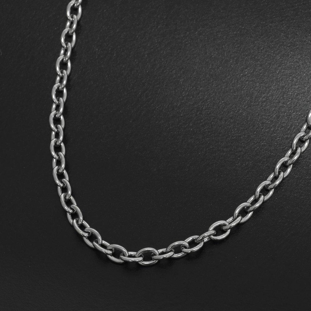 Gin no Azuki Chain Length Width Made in Japan Titanium Necklace Chain Necklace Chain Simple Stylish Chain Only [Shinjuku Kura] 40-60cm (50cm) 3.0mm