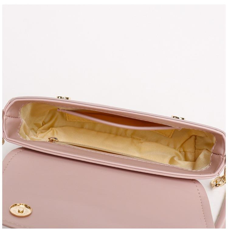 Elegant Minimalist Diamond Pattern Chain Shoulder & Crossbody Bag