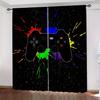 2pcs PS5 Gamepad Curtains for Boys Girls 3D Color Gaming Curtain Kids Gaming Console Game Room Window Drapes Decor.
