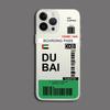 Funny World City Tourist Ticket Label Phone Case for iPhone 16 15 14 Pro Max Plus Dustproof Non-Slip Transparent Cover Fundas